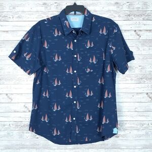 Jachs Mens Button Down Shirt XL Sailboats 179